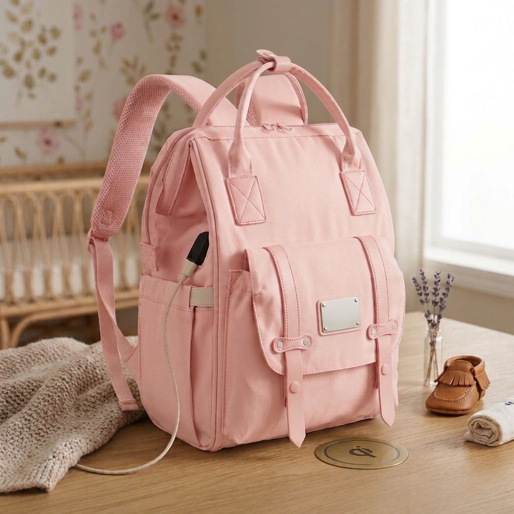 Sac à langer bébé-Ultra Fonctionnel corail