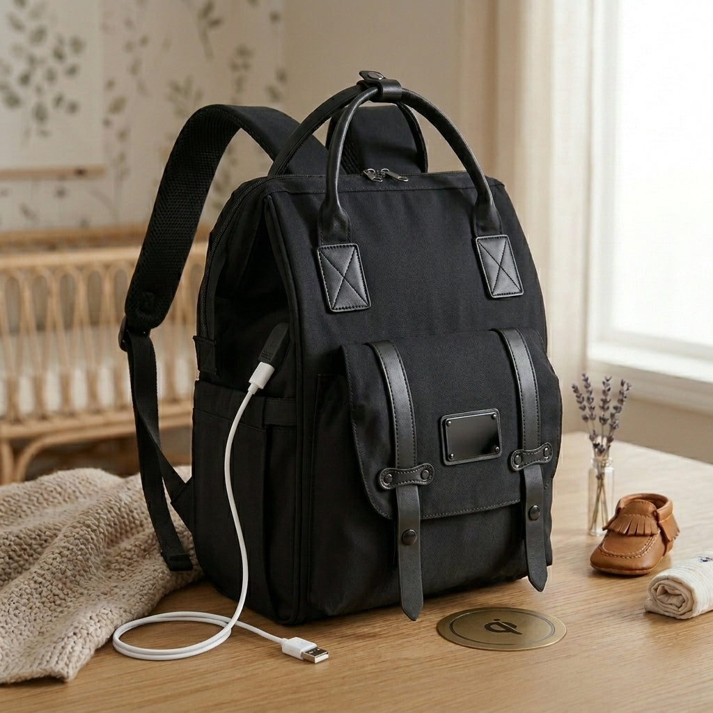 Sac à langer bébé-Ultra Fonctionnel noir